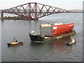 NT1279 : AMT Trader barge and Forth Bridge by M J Richardson