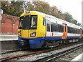 TQ3470 : London Overground train with remembrance poppy by Christopher Hilton