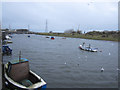 NX9929 : Small boats moored next to Town Quay, Workington by Graham Robson