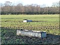 SJ7668 : Cattle troughs in a muddy pasture field by Christine Johnstone