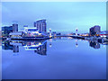 SJ8097 : Manchester Ship Canal at Salford Quays by David Dixon