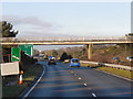 SY9893 : Footbridge over the A35 at Upton by David Dixon