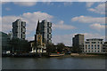 TQ2676 : St Mary's church, Battersea, from the river by Christopher Hilton