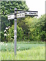 TM1238 : Roadsign near Bentley Hall by Geographer