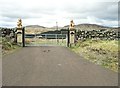 NX5495 : The entrance gates at Brockloch Tower by Ann Cook