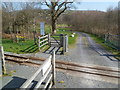 SH5258 : Level crossing at the southern edge of Waunfawr railway station  by Jaggery