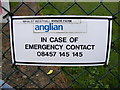 TM4081 : Whalst Westhall Manor Farm Sewerage Works sign by Geographer