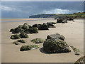 TA1575 : WWII defences, Speeton Sands by Pauline E