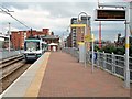 SJ8397 : Tram at Castlefield-Deansgate (Outbound Platform) by David Dixon