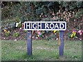 TM0881 : High Road sign by Geographer