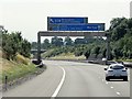 SP1499 : M6 Toll Road, Overhead Sign Gantry near Junction T3 by David Dixon