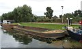 SK9671 : Dredging barges moored on Fossdyke south bank by Christine Johnstone