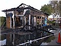 TL2196 : Fire in car wash, Stanground, Peterborough by Sandra Humphrey