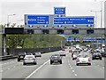 TQ3153 : Sign Gantry at Merstham Interchange, Clockwise M25 by David Dixon