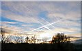 SJ9594 : Morning Contrails by Gerald England