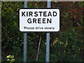 TM2996 : Kirstead Green Village Name sign by Geographer