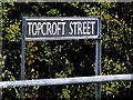 TM2692 : Topcroft Street sign by Geographer