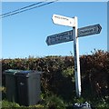 SS6918 : Signpost at Lightleigh Cross by David Smith