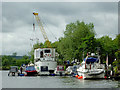 SO8169 : Moored boats north-west of Lincomb Lock, Worcestershire by Roger  D Kidd