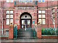 SJ9594 : Front entrance to Hyde Library by Gerald England