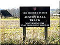 TM2636 : Alston Hall Track sign by Geographer