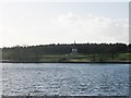 SP8740 : Peace Pagoda across Willen Lake by Alex McGregor