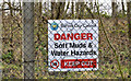 J3477 : "Danger Keep Out" sign, Belfast by Albert Bridge