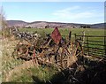 NJ4902 : Derelict farm machinery at Crossfold by Stanley Howe