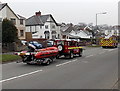 SS7498 : Land Rover and rescue boat on the A474 near Bryncoch   by Jaggery