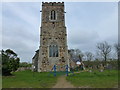 TF6510 : Church tower at West Briggs, Norfolk by Richard Humphrey