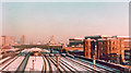 TQ2876 : Railway scene in icy dusk at Battersea, 1982 by Ben Brooksbank