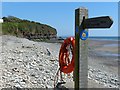 SN1707 : One end of the Pembrokeshire Coast Path National Trail, Amroth by Robin Drayton