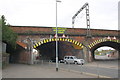 SK9135 : Railway bridge over Harlaxton Road by Roger Templeman