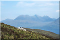 NG8752 : Mountain slope with boulder by Trevor Littlewood