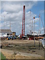 TM2844 : Crane at Waldringfield Quay by Roger Jones