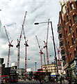 TQ2879 : Cranes at Victoria Street construction site by PAUL FARMER