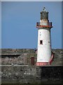 NX9618 : Whitehaven West pier lighthouse by Steve  Fareham