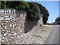 SX9373 : Retaining wall and paved vision splay, corner of Coombe Vale Road, Teignmouth by Robin Stott