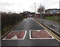 ST3390 : Speed bumps on the approach to Caerleon Comprehensive School by Jaggery