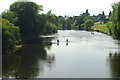 SO6028 : Fishermen and canoeists at Foy Bridge by John Winder