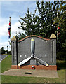 TL8527 : Memorial at the entrance to Earls Colne Business Park by Geographer