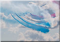 TM1713 : The Red Arrows, Clacton Air Show, Essex by Christine Matthews