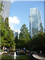 TQ3780 : London Cityscape ; Jubilee Park, Canary Wharf (looking east) by Richard West