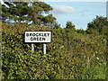 TL7146 : Brockley Green Village Name sign on Hundon Road by Geographer