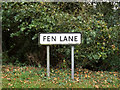 TM1058 : Fen Lane sign by Geographer