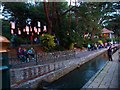 SZ0890 : Lanterns along the Bourne river, The Bournemouth Festival of Fire and Light by Derek Voller