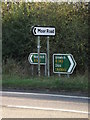 TM1783 : Roadsigns on the A140 Dickleburgh Bypass by Geographer