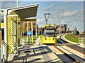 SJ8088 : Metrolink Airport Line, Baguley Tram Stop by David Dixon