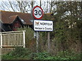 TM1378 : Norfolk County sign on the B1077 Stuston Road by Geographer