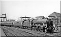 SJ8745 : Up express to London Euston entering Stoke-on-Trent station, 1957 by Ben Brooksbank